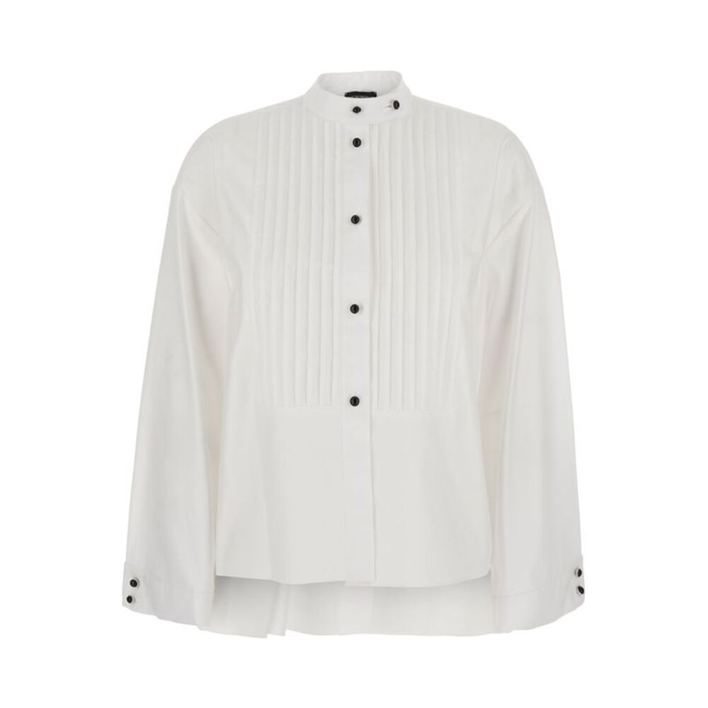 Emporio Armani Women White Cotton Long Sleeve Shirt For Men